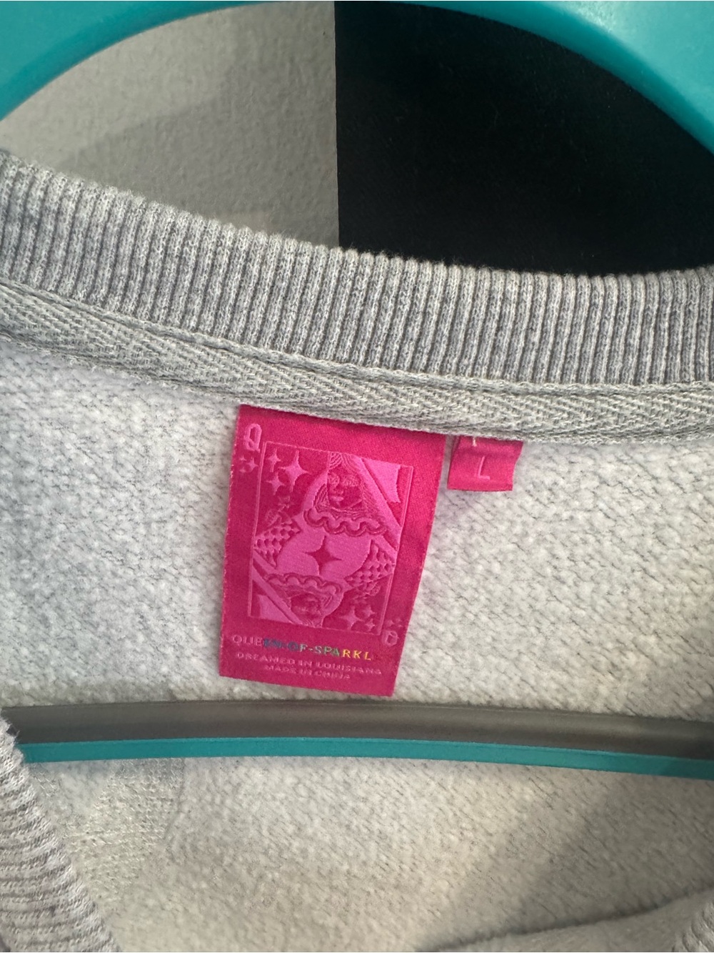 Queen of Sparkles Grey Heart Sweatpants and Sweatshirt Set - Picture 3 of 9